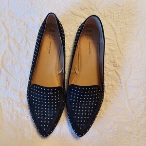 Time and Tru Women's Black Studded Flats, size 9.5W
